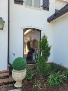 Custom arched mirror installed in a home entryway in Baldwin County, AL